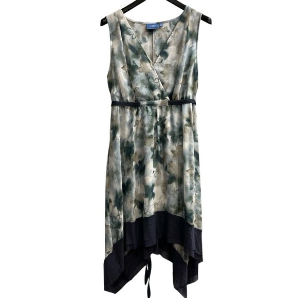 Simply Vera Dress XL Blue Floral Chiffon Layered Asymmetrical Mesh Fairy Y2K 90s - Picture 1 of 9